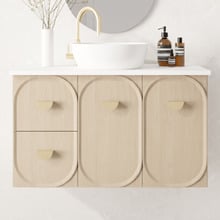 Port 900mm Wall Hung Single Vanity with Solid Surface Countertop